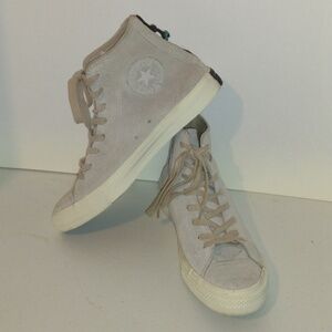 Converse suede tan high top zip back size men's 8 women's 10